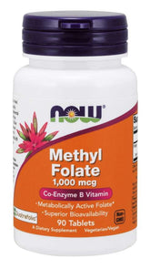 Methylfolate Quatrefolic Folic Acid 1000 mcg 90 Tablets NOW FOODS